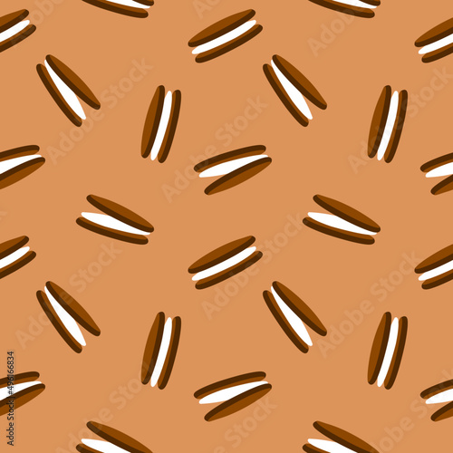 brown cream cookies seamless background