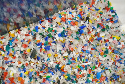 Microplastics in a glass container