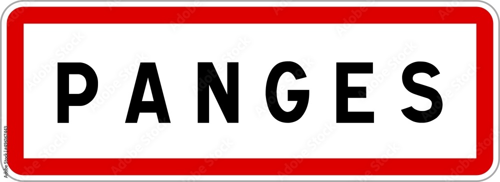 Panneau entrée ville agglomération Panges / Town entrance sign Panges