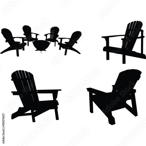 Adirondack Chair Silhouette Vector