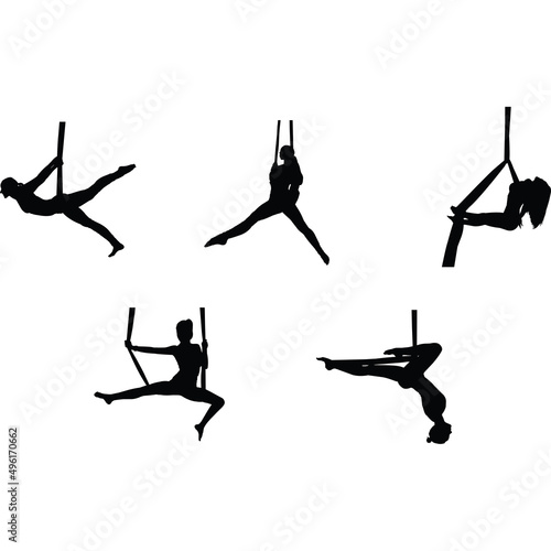 Aerial Fitness Silhouette Vector