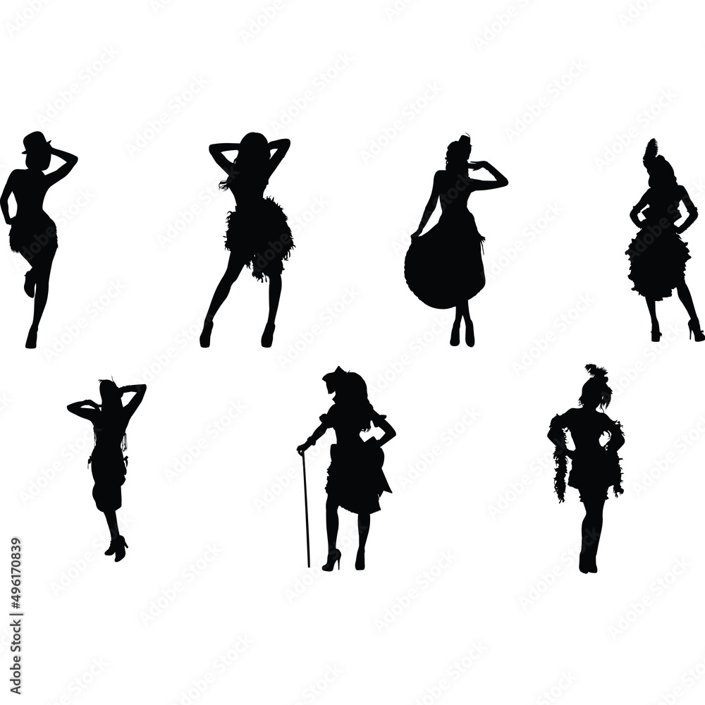 Burlesque Silhouette Vector Stock Vector Adobe Stock