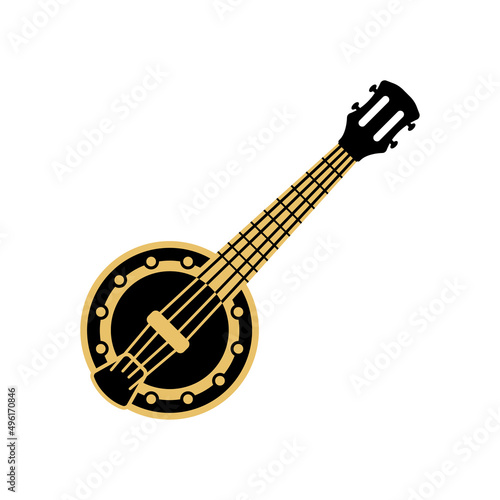 banjo logo icon design template vector