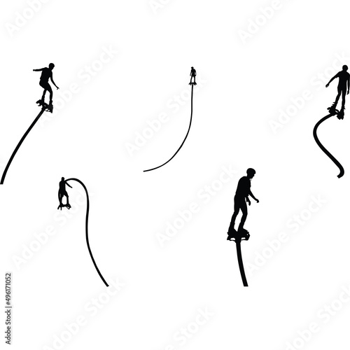 Flyboarding Silhouette Vector photo