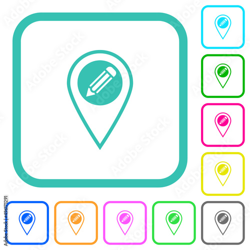 Edit GPS location vivid colored flat icons