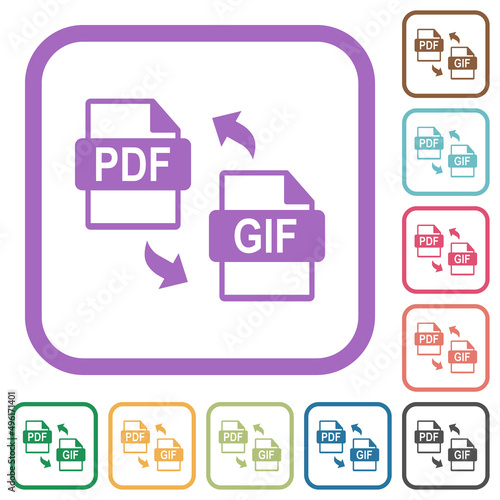 PDF GIF file conversion simple icons