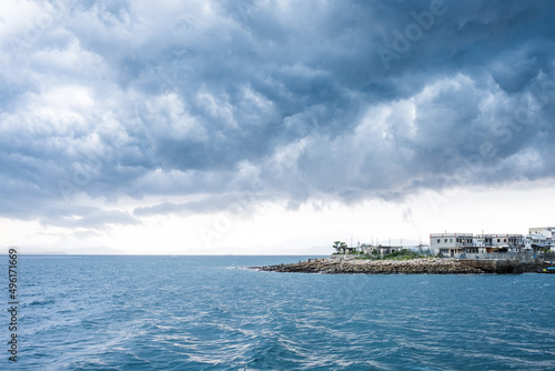 Thick cloud on sky. cloudscape before storm, seascape, Sai Kung, Hong Kong