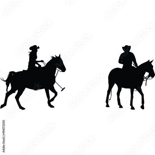 Cowboy Polo Silhouette Vector