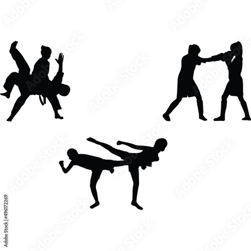 Kids MMA Silhouette Vector