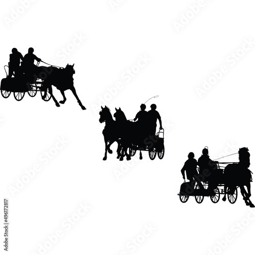 Combined Driving Silhouette Vector