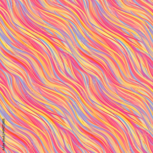 Rainbow colourful waves abstract seamless pattern