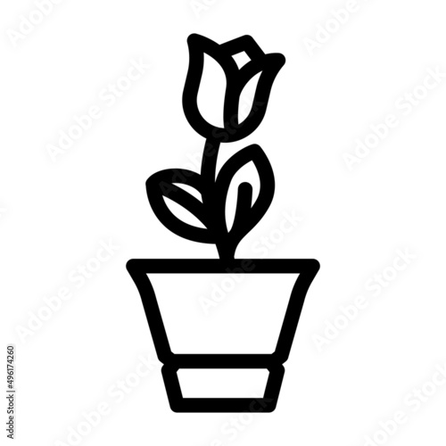 loekaryd potted flower line icon vector. loekaryd potted flower sign. isolated contour symbol black illustration