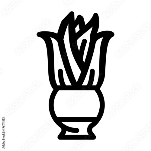 aloe domestic plant line icon vector. aloe domestic plant sign. isolated contour symbol black illustration