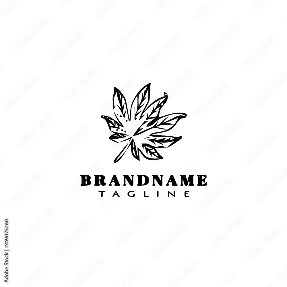 leaf logo cartoon icon design template black isolated vector illustration