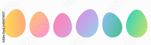 Easter eggs beautiful colorful collection. Pastel Easter eggs set of icons.