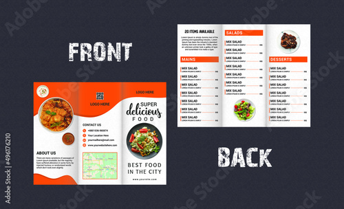Trifold food brochure template