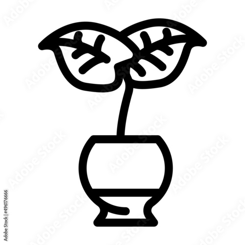 monstera deliciosa line icon vector. monstera deliciosa sign. isolated contour symbol black illustration