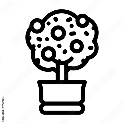 citrus tree line icon vector. citrus tree sign. isolated contour symbol black illustration