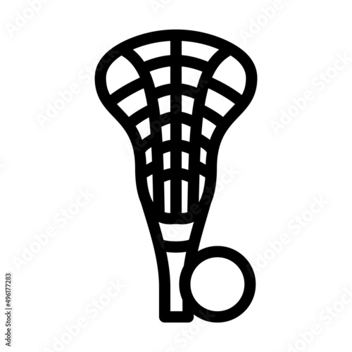 lacrosse sport line icon vector. lacrosse sport sign. isolated contour symbol black illustration