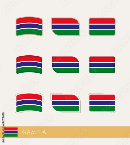 Free Download Vector flags of Gambia, collection of Gambia flags. - GFXLoad