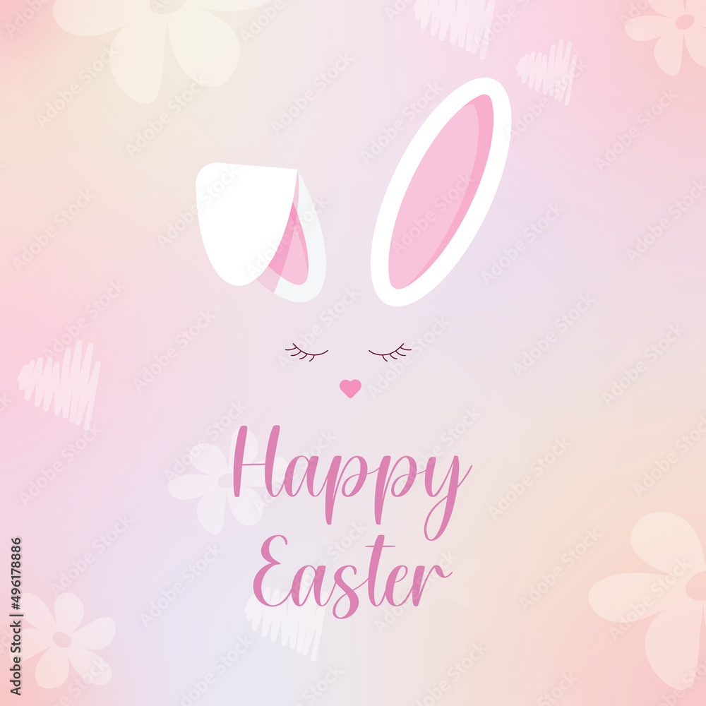 Beautiful Easter greeting card with bunny