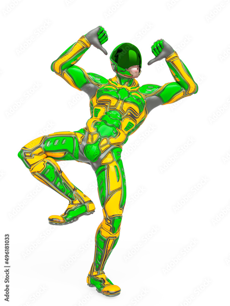 mega soldier is dancing