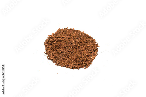 Wallpaper Mural Makeup cosmetics. Eyeshadow in brown color crushed palette, colorful eye shadow powder on white background Torontodigital.ca