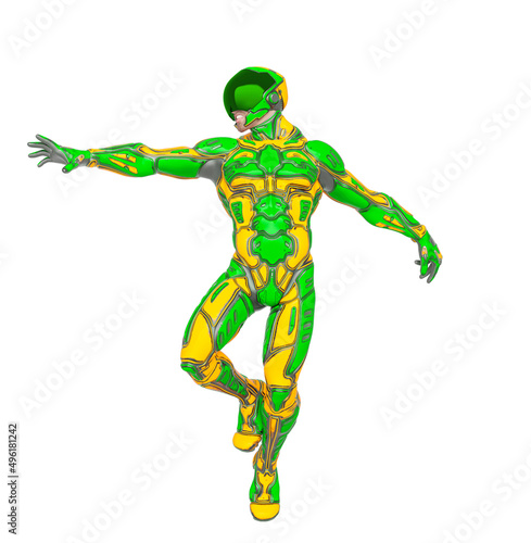 mega soldier is trying to grab something