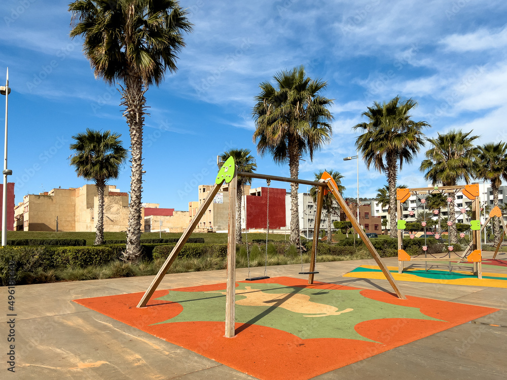 Empty kids playground in the morning Empty kids playground in the morning