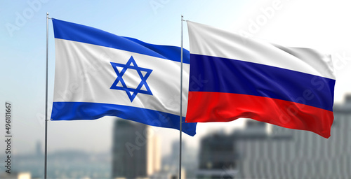 Flagi narodowe Rosji i Izraela