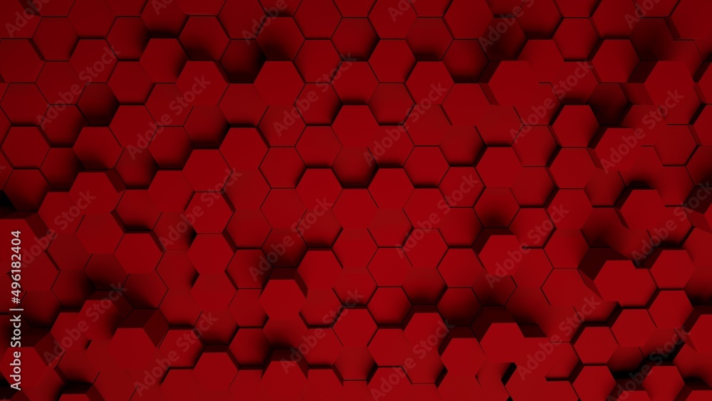 Digital generated technology hexagon background.Glossy textured red hexagons .Modern futuristic background 3d illustration. Pattern hexagon background abstract and geometric wallpaper Digital generated technology hexagon background.Glossy textured red hexagons .Modern futuristic background 3d illustration. Pattern hexagon background abstract and geometric wallpaper