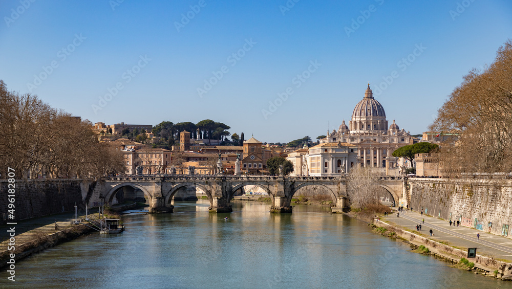 St. Angelo Bridge and St. Peter's Basilica
