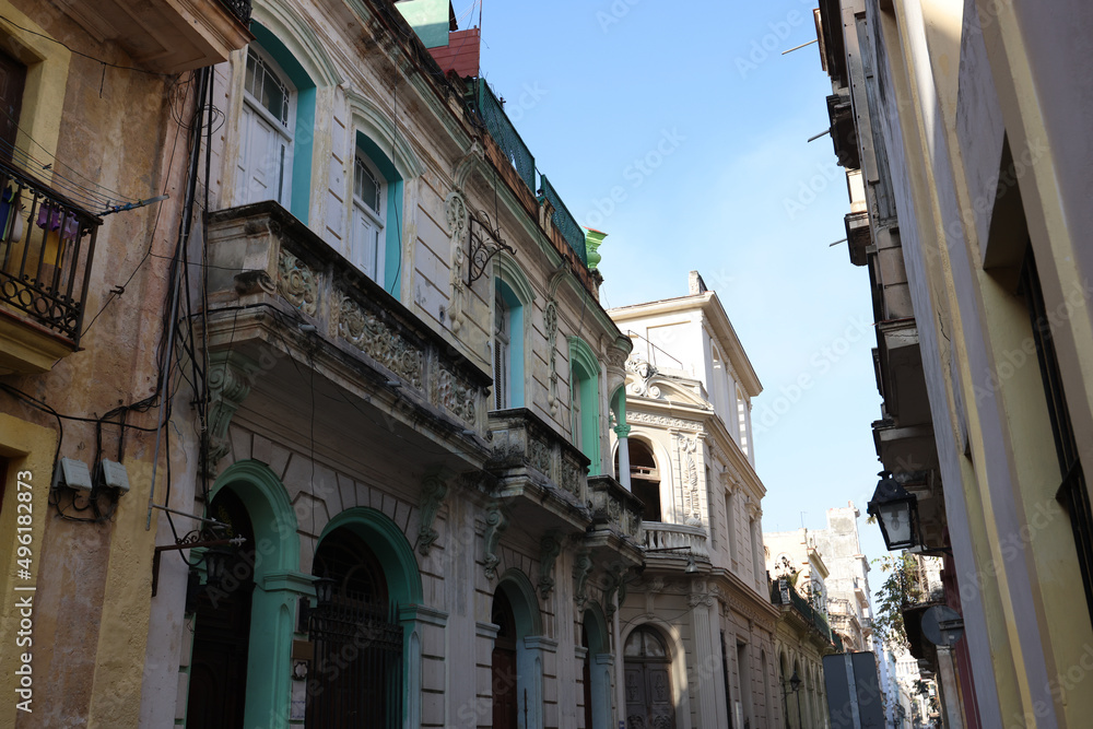 Ancient buildings in Habana Vieja, Cuba