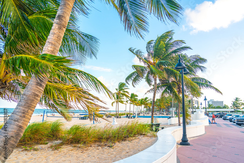 Beach at Fort Lauderdale in Florida on a beautiful sumer day photo