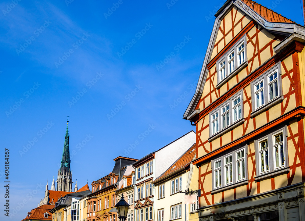 historic buildings at the old town of Mühlhausen
