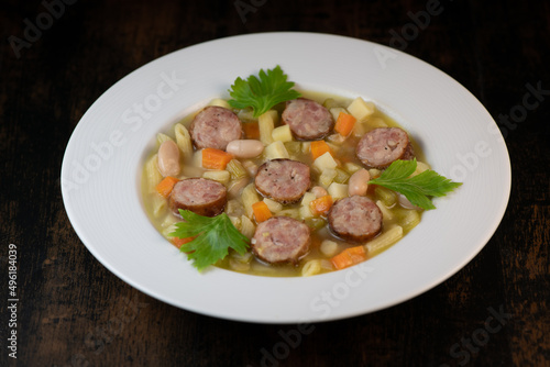 Root Vegetable, Smoked Sausage and White Bean Minestrone Recipe