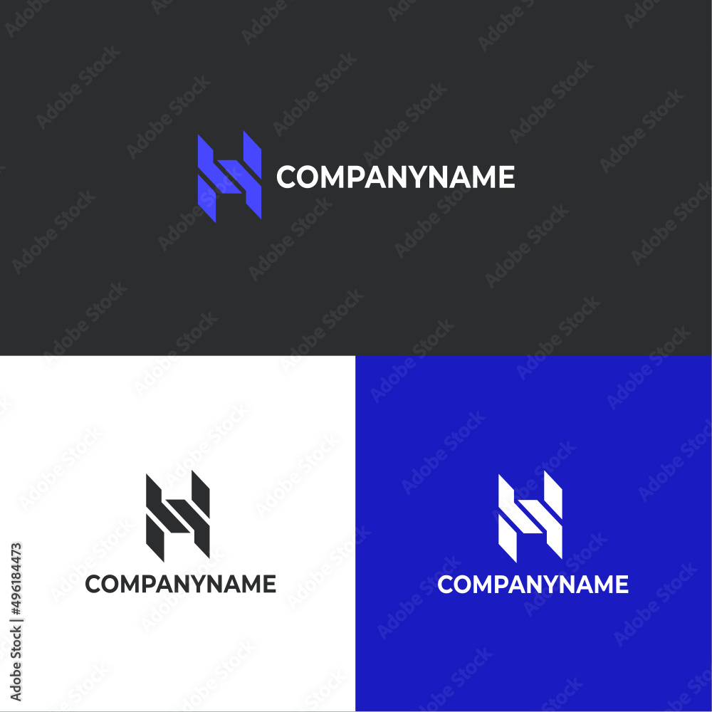 Logo set of Letter N geometric abstract design; Connecting logo