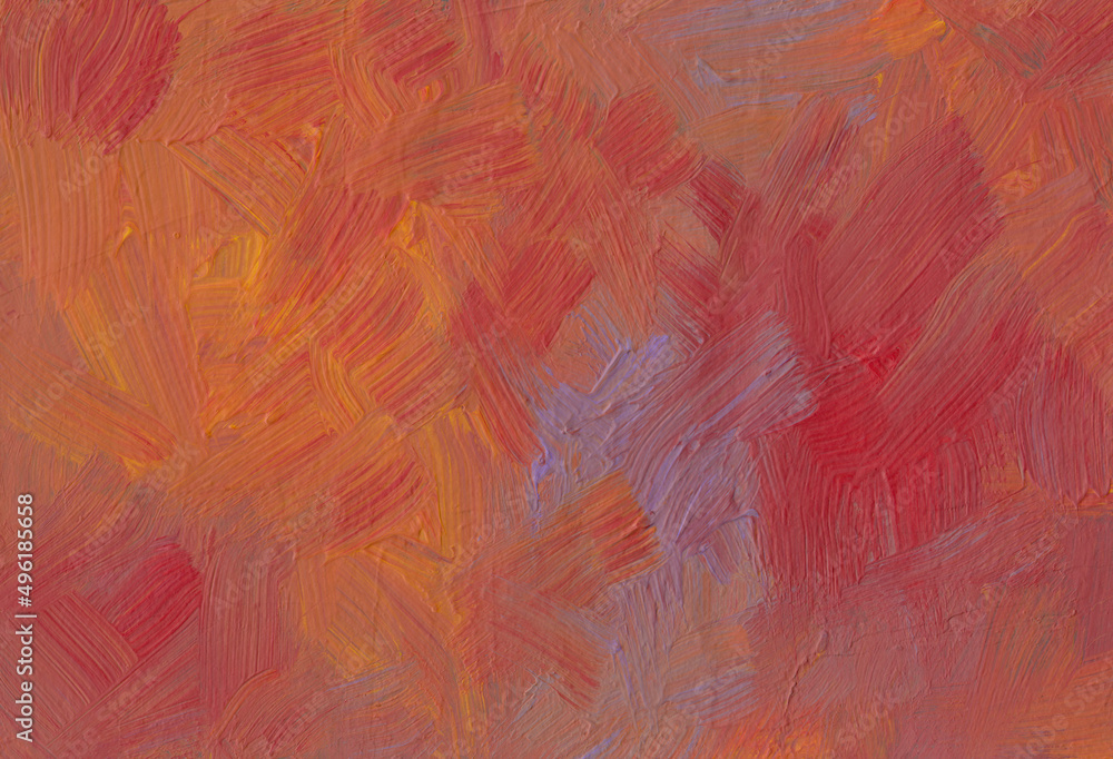 Obraz premium Abstract red and yellow textured background. Rough brush strokes on paper. Modern art.