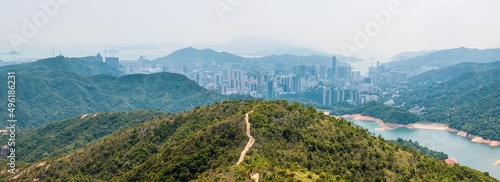 Photography Aerial view of Shing Mun Country Park, near urban area, daytime