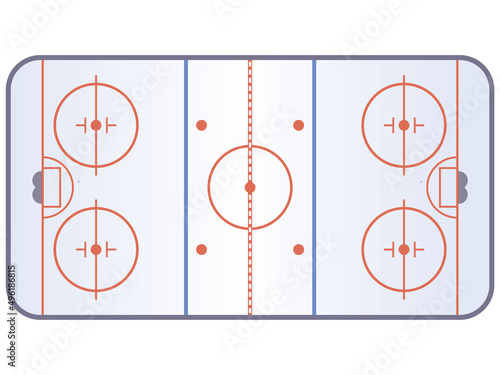 hockey ice rink isolated on white background