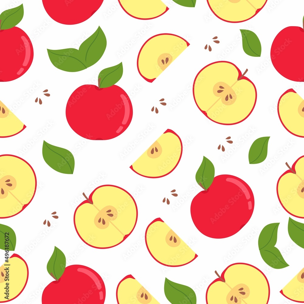 Red apple pattern. Fruit pattern Red apple pattern. Fruit pattern