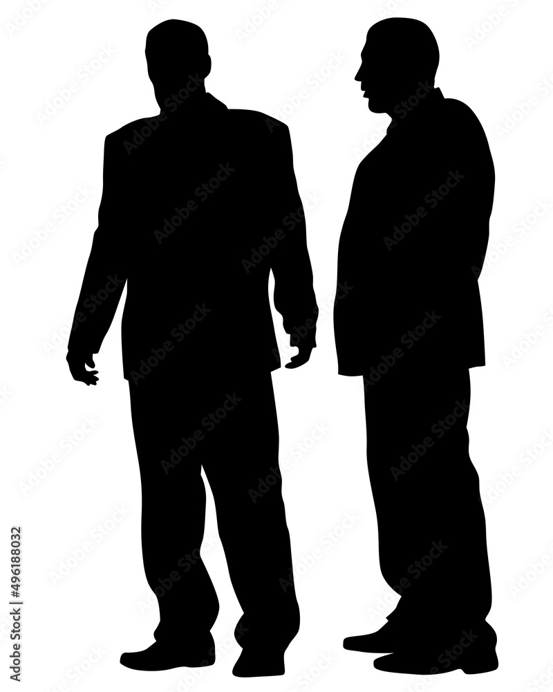 Young people in fashionable clothes on the street. Isolated silhouettes on white background Young people in fashionable clothes on the street. Isolated silhouettes on white background
