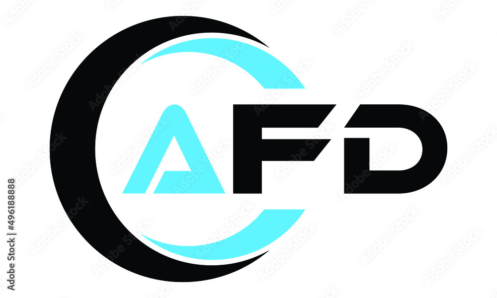 Vecteur Stock AFD swoosh logo design vector template | monogram logo