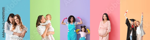 Collage with mothers and th...