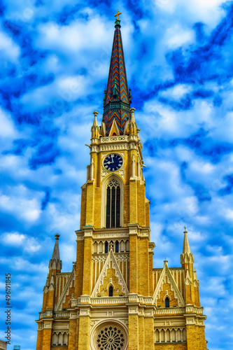 Catholic cathedral in downtown city of Novi Sad, Serbia.
