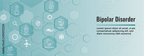 Bipolar Disorder or Depression BP Icon Set & Web Header Banner