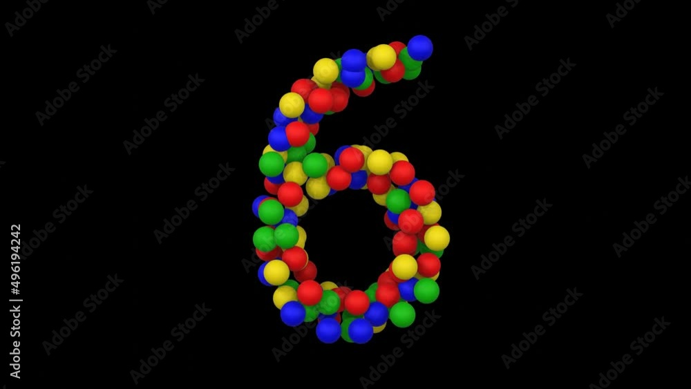 Toy Ball Animation Themed Font Number 6 Toy Ball Animation Themed Font Number 6