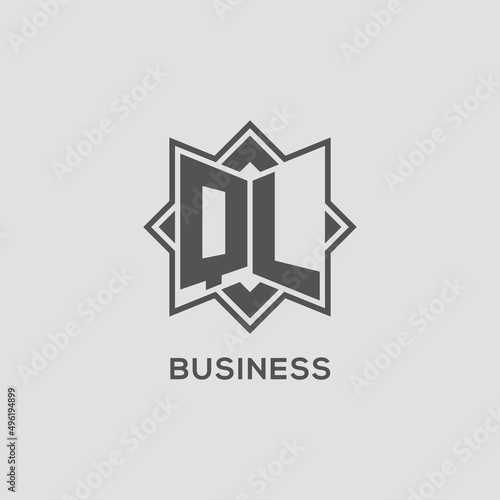 Monogram QL logo with eight point star style design photo