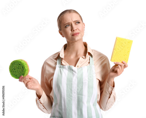 Thoughtful young woman with...