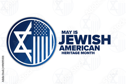 May is Jewish American Heritage Month. Holiday concept. Template for background, banner, card, poster with text inscription. Vector EPS10 illustration.